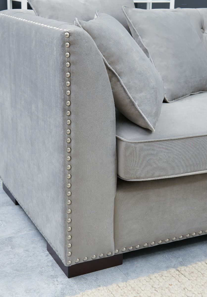 Grey studded couch sales