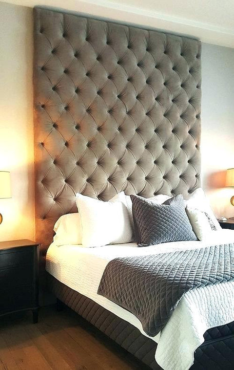 New Savoy Chesterfield Buttoned Wall Mounted Fabric Upholstered Wall Board Headboard-Bed-Chic Concept
