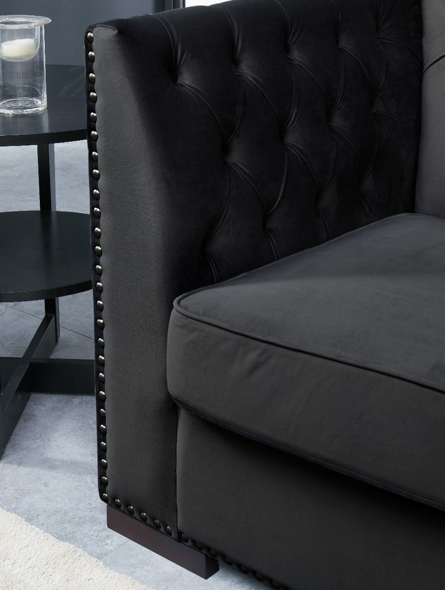 Black studded sofa deals set