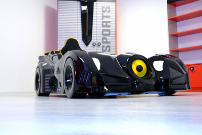Batman Children's Novelty Kids Black Racing Car Bed - 3FT Single with Bluetooth, Sound & Bluetooth-Children's Bed-Chic Concept