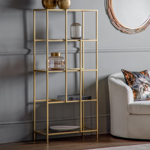 Gold Rothbury Open Display Unit-Occasional Furniture-Chic Concept