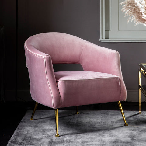 Dusty Rose Armchair Dusty Pink Barletta Gold Leg Armchair – Chic