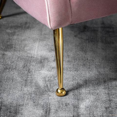 Dusty Pink Barletta Gold Leg Armchair-Occasional Chair-Chic Concept