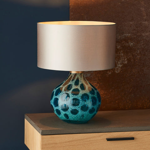 Teal Glass Abner Table Lamp-Table Lamp-Chic Concept