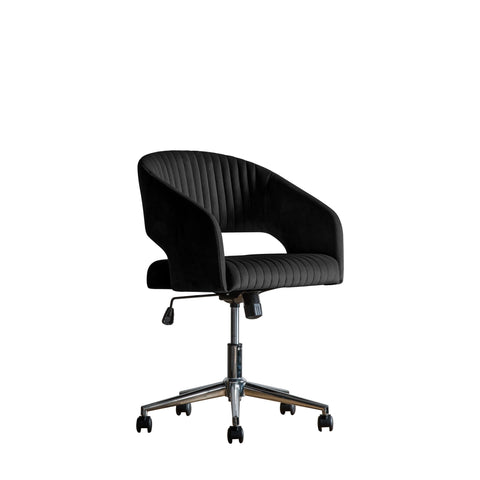 Murray Black Velvet Swivel Chair-Occasional Chair-Chic Concept