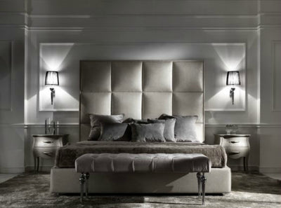 New Large Cubic Panels Wall Mounted Headboard Fabric Upholstered Bed - Build Your Bed-Bed-Chic Concept