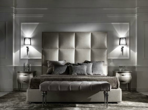 Cubic Design Fabric Upholstered Wall Mounted Headboard Wall Panels-Wall Panels-Chic Concept