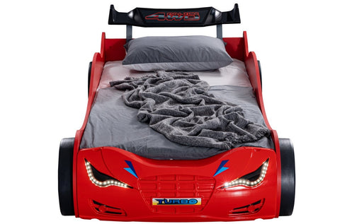 Super Turbo GT Eco 3FT Single Children's Novelty Red Racing Car Bed with Headlights-Children's Bed-Chic Concept