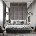 Square Design Fabric Upholstered Wall Mounted Headboard Wall Panels-Wall Panels-Chic Concept
