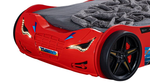 Super Turbo GT Eco 3FT Single Children's Novelty Red Racing Car Bed with Headlights-Children's Bed-Chic Concept