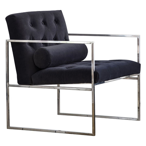 Sergio Black & Silver Armchair-Occasional Chair-Chic Concept