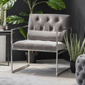 Sergio Light Grey & Silver Armchair-Occasional Chair-Chic Concept