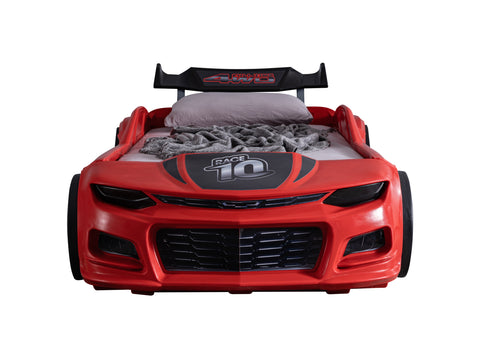 Champion Children's Novelty Kids Red Race Car Bed with LED Lights, Sound & Bluetooth-Children's Bed-Chic Concept