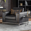 Black Verona Silver Armchair-Occasional Chair-Chic Concept