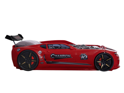 Champion Children's Novelty Kids Red Race Car Bed with LED Lights, Sound & Bluetooth-Children's Bed-Chic Concept