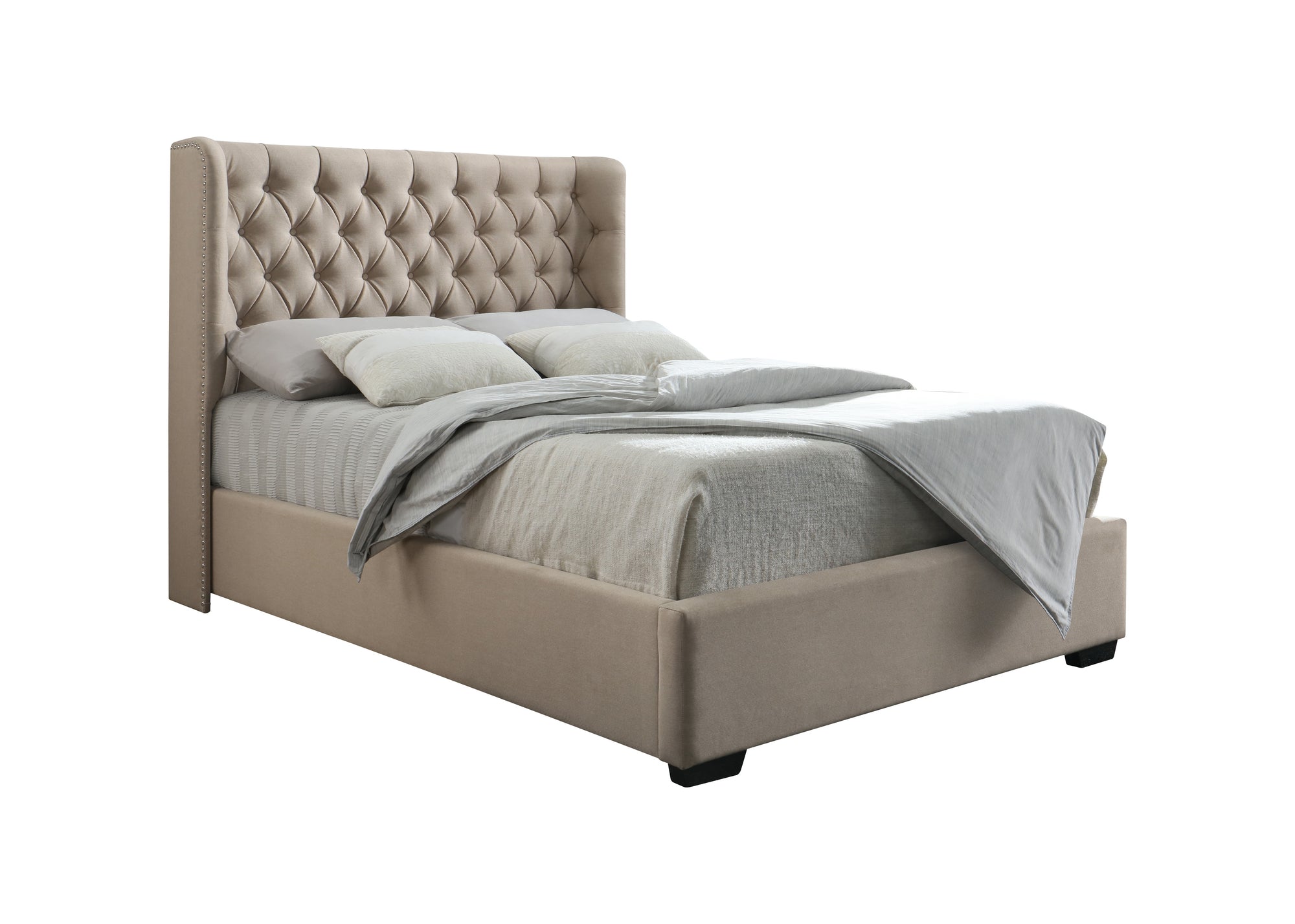 Full size deals upholstered sleigh bed