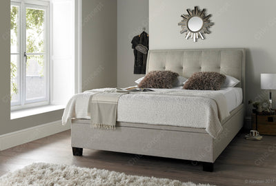 Accent Pendle Oatmeal Fabric Ottoman Storage Bed-Ottoman Bed-Chic Concept