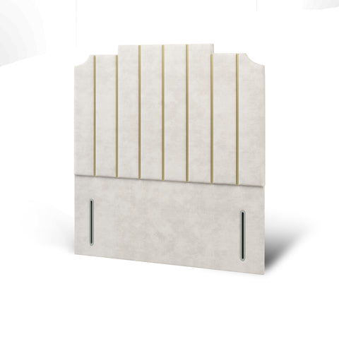 Lisbon Art Deco Vertical Panel Metal Gold Strips Bespoke Headboard Divan Bed with Mattress Options-Divan Bed-Chic Concept