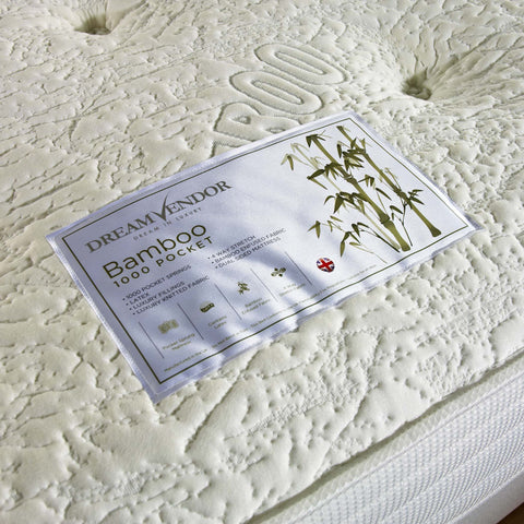 Bamboo 1000 Pocket Sprung Latex 4 Way Stretch Fabric Cotton Border Mattress-Pocket Sprung Mattress-Chic Concept