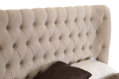 Royale Chesterfield Fabric Upholstered Winged Headboard-Winged Headboard-Chic Concept