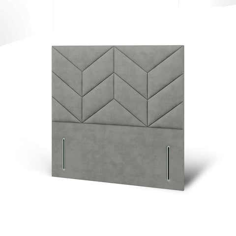 Descent Chevron Design Bespoke Tall Headboard Divan Bed Base with Mattress Options-Divan Bed-Chic Concept