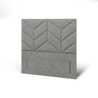 Chevron Downwards Design Bespoke Tall Headboard Divan Bed Base with Mattress Options-Divan Bed-Chic Concept