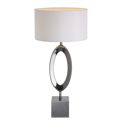 Cloe Smoked Nickel Table Lamp-Table Lamp-Chic Concept