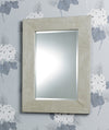 Modern Rectangular Cream Suede Border Bevelled Wall Mirror-Modern Mirror-Chic Concept