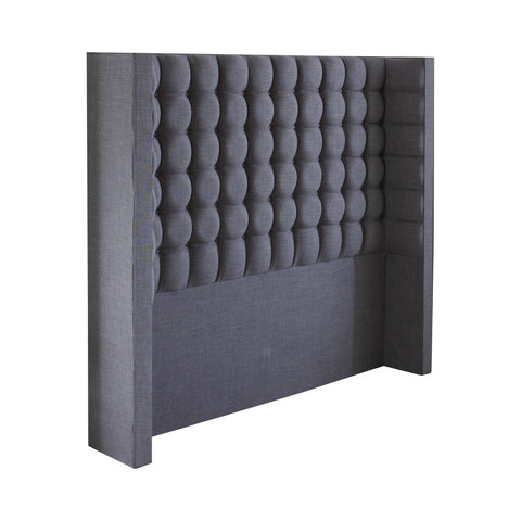 New Modern Bespoke Tall Cubic Wing Fabric Upholstered Headboard-Winged Headboard-Chic Concept
