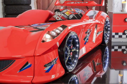Children's Novelty Thunder Race Car Bed Red-3FT Single-Children's Bed-Chic Concept