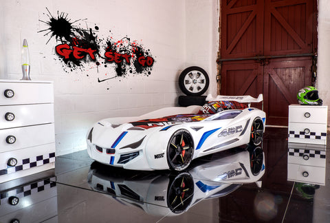 Flash GT Children's Novelty Kids White Racing Car Bed-Children's Bed-Chic Concept
