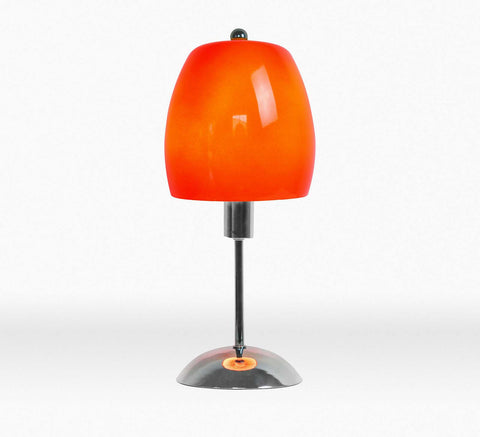 Modern Umbrella Chrome Base Orange Table Lamp-Table Lamp-Chic Concept
