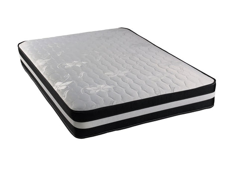 Black and Silver Quilted Border Open Coil Memory Foam Orthopaedic Mattress-Orthopaedic Mattress-Chic Concept