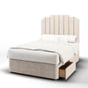 Art Deco Vertical Panels Metal Gold Strips Bespoke Headboard Divan Bed with Mattress Options-Divan Bed-Chic Concept