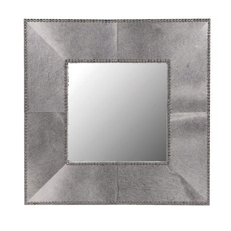 Hair/Studded Effect Square Wall Mirror-Modern Mirror-Chic Concept
