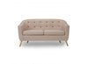 Hudson Buttoned Beige 2 Seater Sofa-Fabric Sofa-Chic Concept
