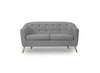 Hudson Buttoned Grey 2 Seater Sofa-Fabric Sofa-Chic Concept