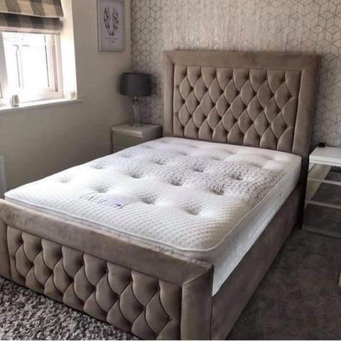 Monaco Chesterfield Bespoke Sleigh Bed – Chic Concept