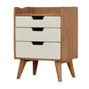 Bedside with 3 White Hand Painted Cut-Out Drawers-Bedside Cabinet-Chic Concept