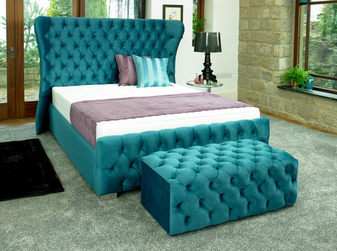 Kendal Chesterfield Bespoke Sleigh Bed-Bed-Chic Concept