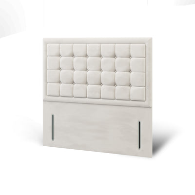 Aspire Large Cubic Buttoned Border Tall Headboard Divan Bed Base with Mattress Options-Divan Bed-Chic Concept