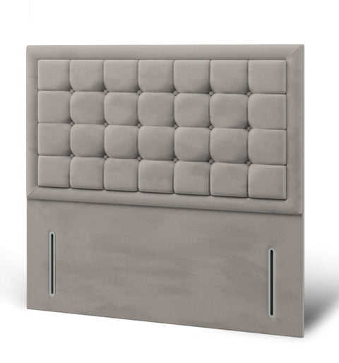 Aspire Large Cubic Buttoned Border Fabric Upholstered Bespoke Tall Floor Standing Headboard-Tall Floor Standing Headboard-Chic Concept