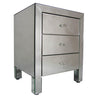 Large Mirrored Bedside Table Cabinet with 3 Drawers-Mirrored Furniture-Chic Concept