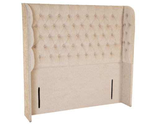 Duchess Chesterfield Fabric Upholstered Winged Headboard-Winged Headboard-Chic Concept