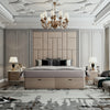 New Knightsbridge Bespoke Designer Abstract Luxury Wall Mounted Headboard Fabric Upholstered Bed - Build Your Bed-Bed-Chic Concept