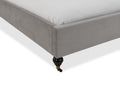 4FT6 Double Melrose Buttoned Grey Velvet Fabric Sleigh Bed-Sleigh Bed-Chic Concept