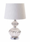 Mercury Silver Acrylic Chrome Base Table Lamp with Light Grey Shade-Table Lamp-Chic Concept