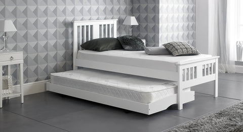 White Wooden Guest Bed-Wooden Bed-Chic Concept