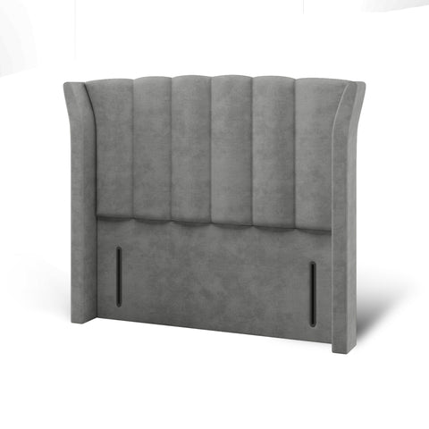 Arabella Curved Outward Wing Vertical Panels Headboard Divan Bed Base with Mattress Options-Divan Bed-Chic Concept
