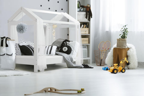 Kids Boys White Wooden Tree House Bed-Bunk Bed-Chic Concept